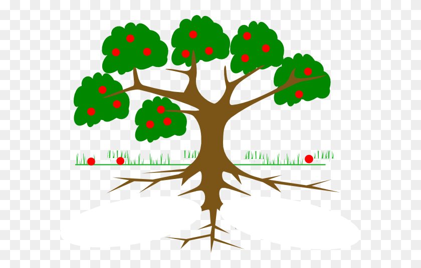 600x476 Tree With Roots Clipart Outline - Tree Outline Clipart