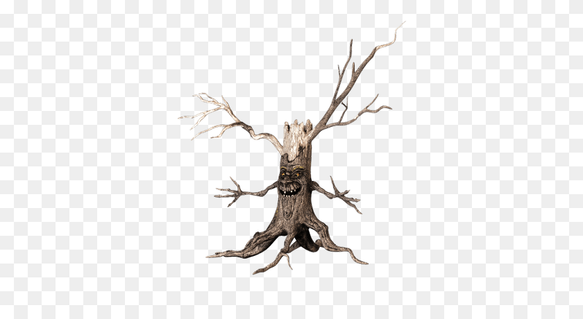 400x400 Tree With Scary Face And Arms Transparent Png - Tree Trunk PNG