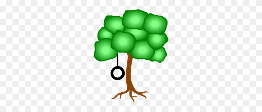 240x299 Tree With Swing Further Away Clip Art - Tree Swing Clipart