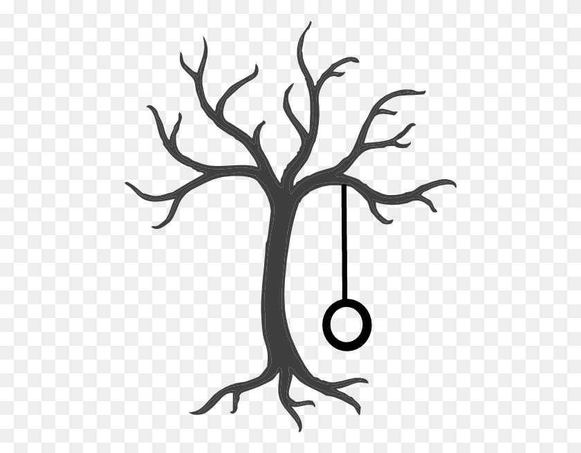 480x595 Tree With Tire Swing Png Clip Arts For Web - Swing Clipart Black And White