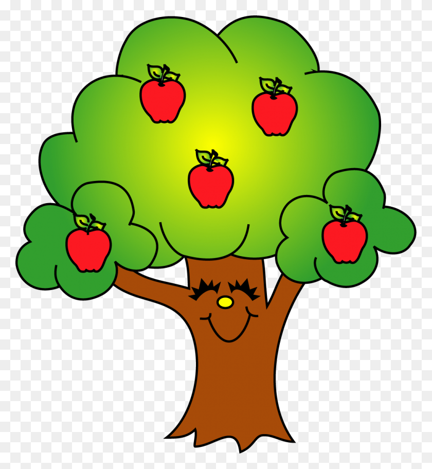 1029x1125 Trees Clipart Cute - Free Apple Tree Clipart