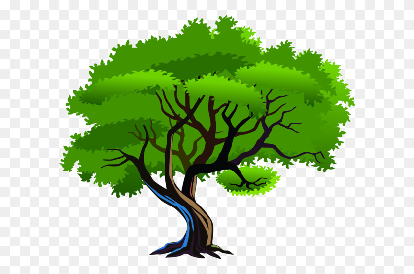 600x496 Trees Leaves, Clip Art - Transparent Tree With Roots Clipart
