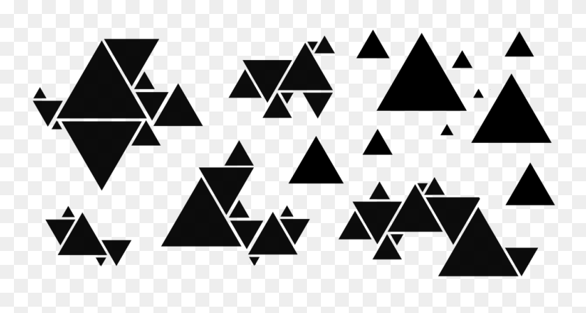 1000x500 Triangle Brush - Black Paint Stroke PNG