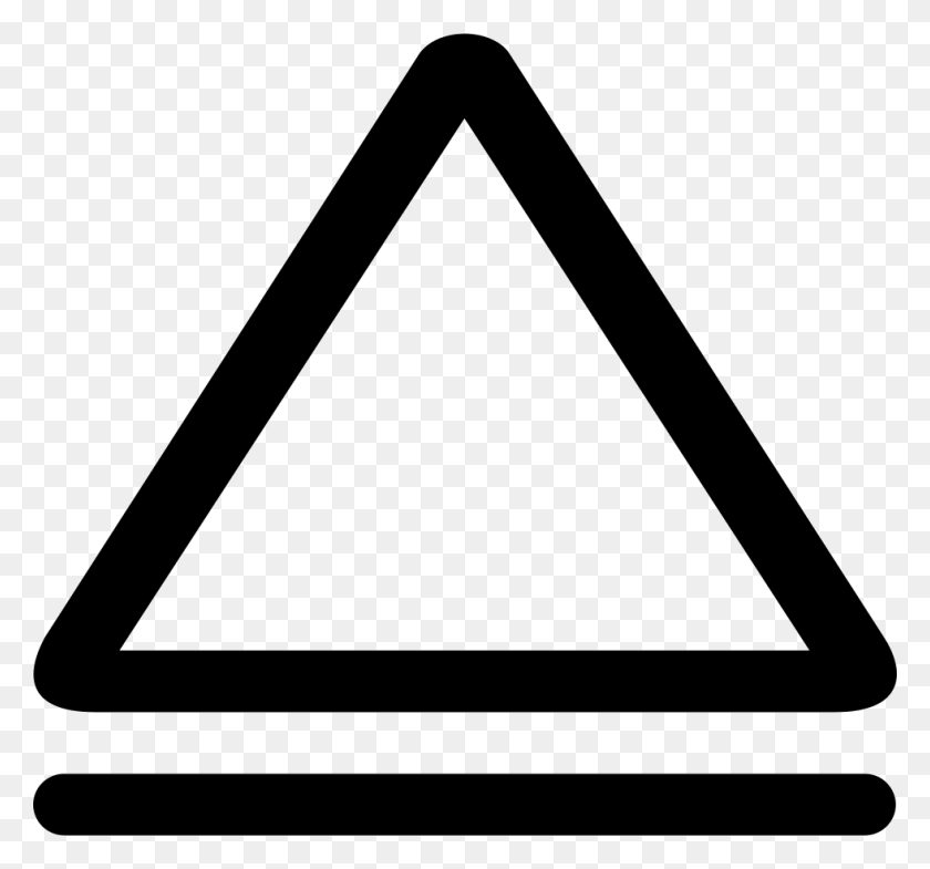 980x912 Значок Треугольника Равносторонний Контур На Горизонтальной Линии В Формате Png - Горизонтальная Линия В Png