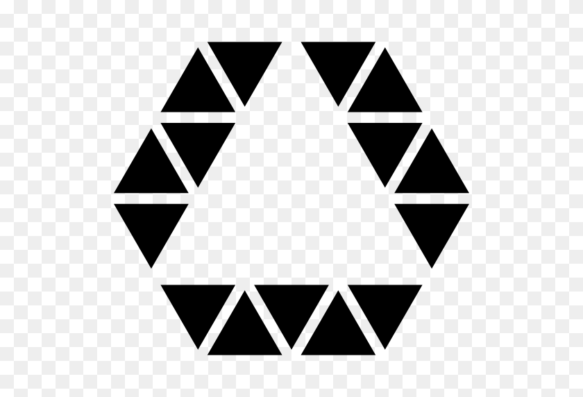 512x512 Triángulo Interior De Forma De Hexágono Contorno De La Línea De Triángulos Pequeños - Contorno Del Triángulo Png