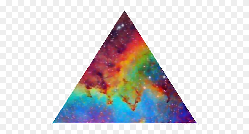 500x394 Triangle Nebula Space Rainbow Stars Stardust Freetoedit - Nebula PNG