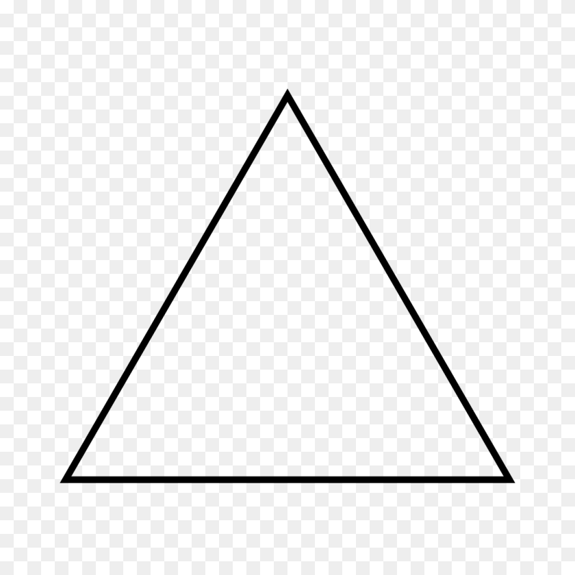1024x1024 Triángulo De Contorno De Imagen Transparente - Triángulo De Contorno Png