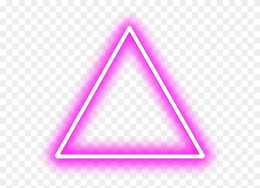 596x548 Треугольник Розовый Красный В Tumblr Формы Светятся Неоновые Розовый Треугольник - Свечение Png