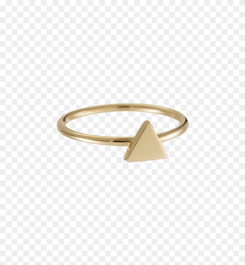 939x1024 Triangle Ring - Gold Triangle PNG