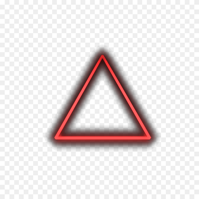 2048x2048 Triangle Triangle Red Neon Flash Cadre Framestickers - Red Triangle PNG
