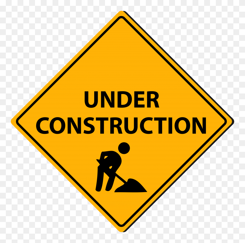 5000x4953 Triangle Under Construction Sign Png Clipart - Sign PNG