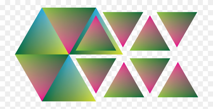 722x369 Triángulos Por Vértice De Color Vuo - Triángulos Png