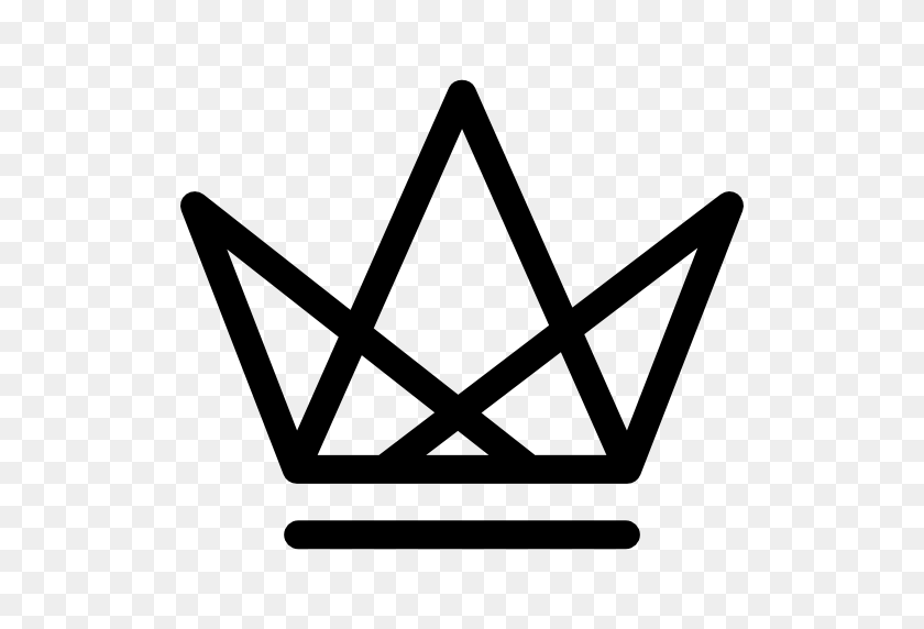 512x512 Triangles, Royal, Royal Crowns, Design, Shapes, Three, Crowns - Crown PNG Black And White