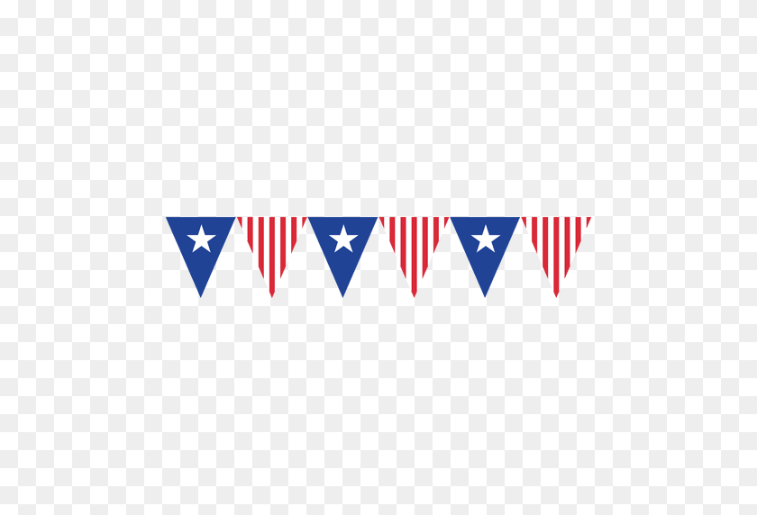 512x512 Triángulos De La Bandera De Estados Unidos Bunting - Bandera Estadounidense Png Transparente