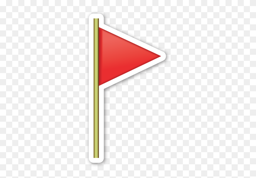 288x525 Triangular Flag On Post Emoticons Extras Flag - Triangle Flag Clipart
