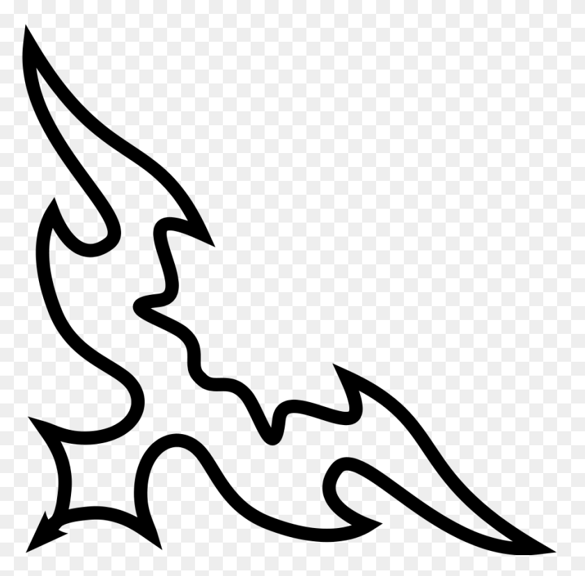 900x887 Tribal Clip Art - Wings Clipart Black And White