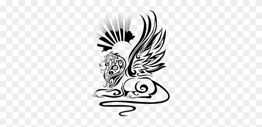 250x347 Tribal Lion Tattoomaybe Without The Sun And Rays - Sun Rays Clipart Black And White
