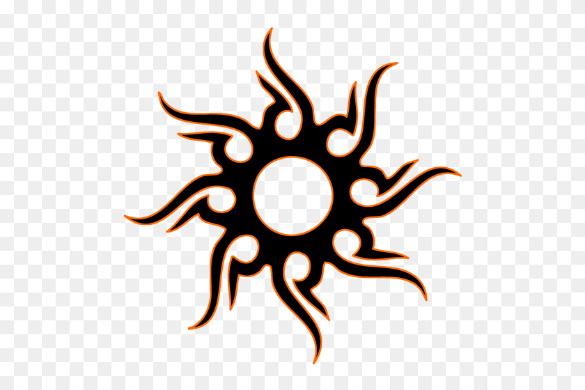 500x500 Tribal Sun Tattoo Download - Sun PNG Image