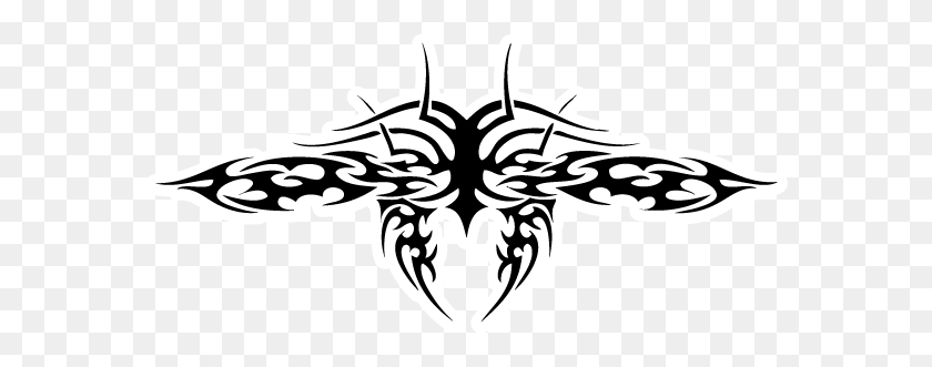 580x271 Tribal Tattoo Flash The Phoenix Black And White - Phoenix Clipart Black And White