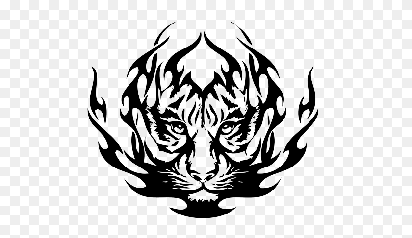 500x426 Племенные Татуировки Тигра - Голова Тигра Png