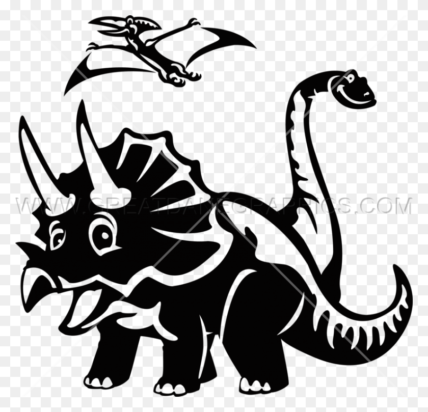 825x793 Triceratops Others Production Ready Artwork For T Shirt Printing - Helping Others Clipart Black And White
