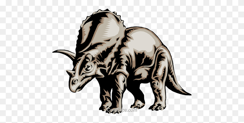 480x364 Triceratops Libre De Regalías Vector Clipart Ilustración - Triceratops Clipart
