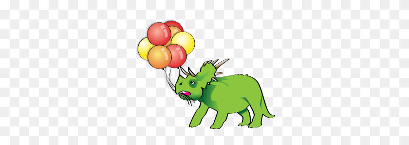 300x238 Triceratops With Balloons - Triceratops Clipart