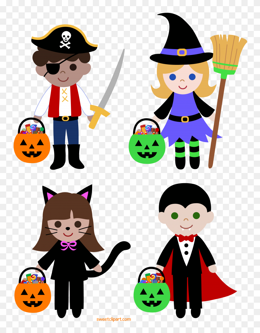 4925x6433 Trick Or Treat Halloween Kids Clipart - Clipart De Invierno Para Niños