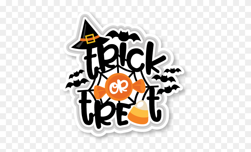 438x450 Trick Or Treat Halloween Title Cuts Scrapbook Cute - Trick Or Treat Clipart