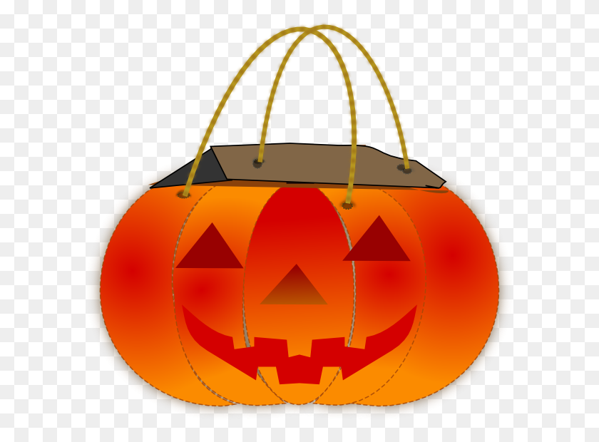 600x560 Trick Or Treat Pumpkin Bag Clip Art - Trick Or Treat Clipart