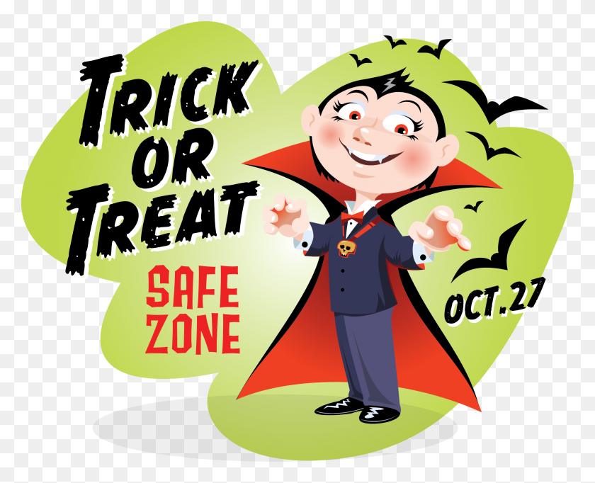 2352x1877 Trick Or Treat Safe Zone Block Party - Clipart De Truco O Trato Para Niños