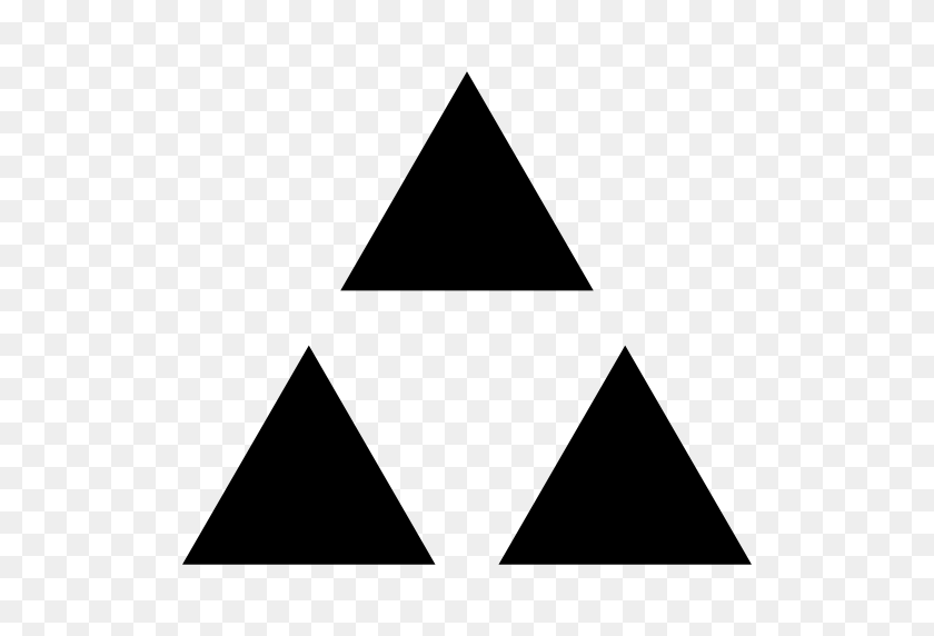 512x512 Тройной Треугольник - Белый Треугольник Png
