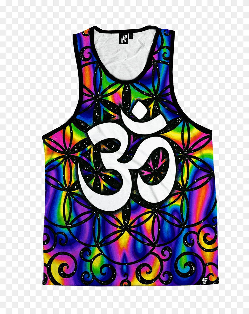 750x1000 Trippy Om Unisex Tank Top Electro Threads - Trippy PNG