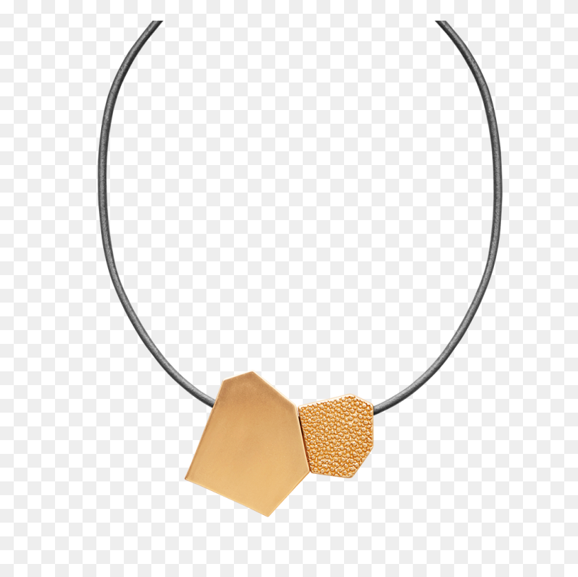 1000x1000 Trixie In A Shape Leather Necklace Gold Plating - Gold Plate PNG