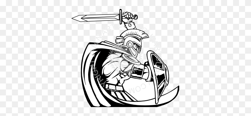 361x329 Trojan Clipart Black And White - Swing Clipart Black And White
