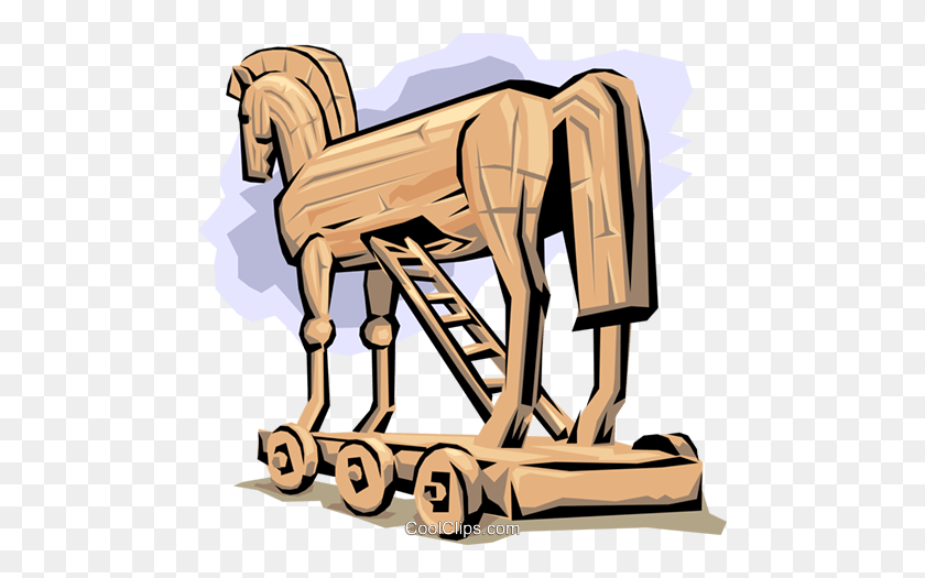 480x465 Trojan Horse Royalty Free Vector Clip Art Illustration - Trojan Horse Clipart