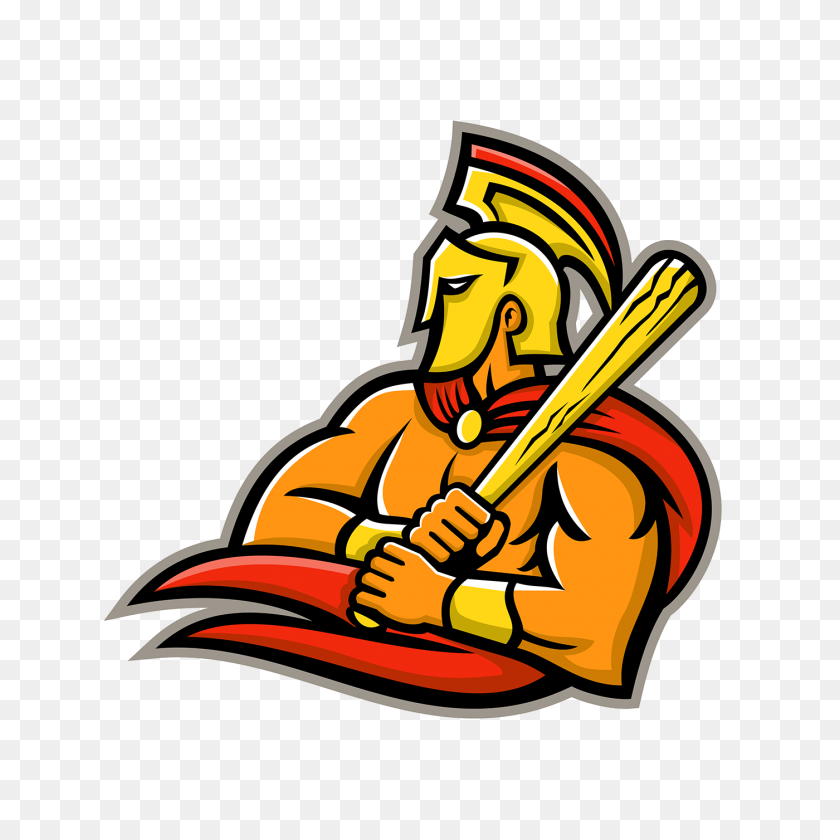 1400x1400 Trojan Warrior Baseball Player Mascot On Behance - Warrior Helmet Clipart