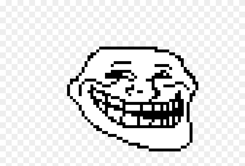 580x510 Troll Face Pixel Art Maker - Trollface Png