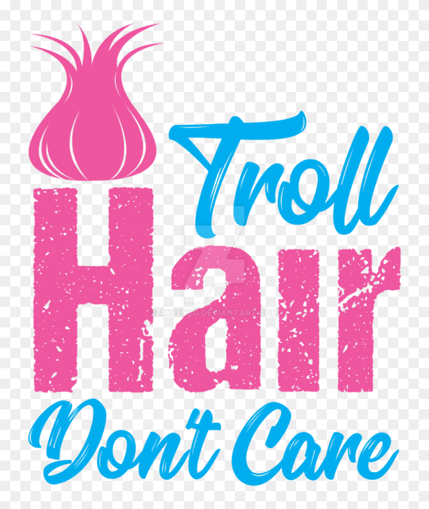 816x979 Troll Hair Don't Care - Troll Hair Clipart