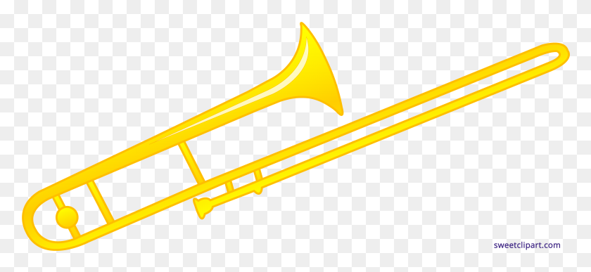 7993x3359 Trombone Clipart - Trombone Clipart