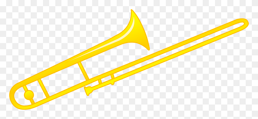 7981x3347 Trombone Musical Instrument - Musical Instruments Clipart