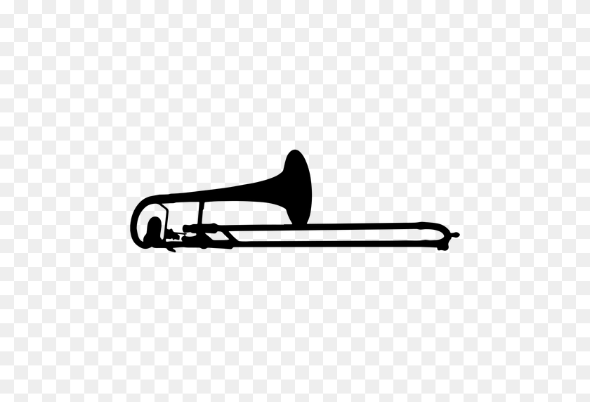 512x512 Trombone Musical Instrument Silhouette - Trombone PNG