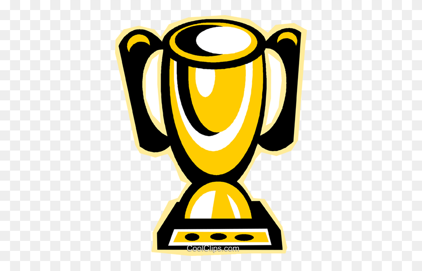 382x480 Trophy Royalty Free Vector Clip Art Illustration - Trophy Clipart Free