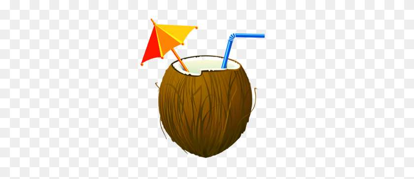 289x304 Tropical Clipart Coconut Cocktail - Tropical PNG