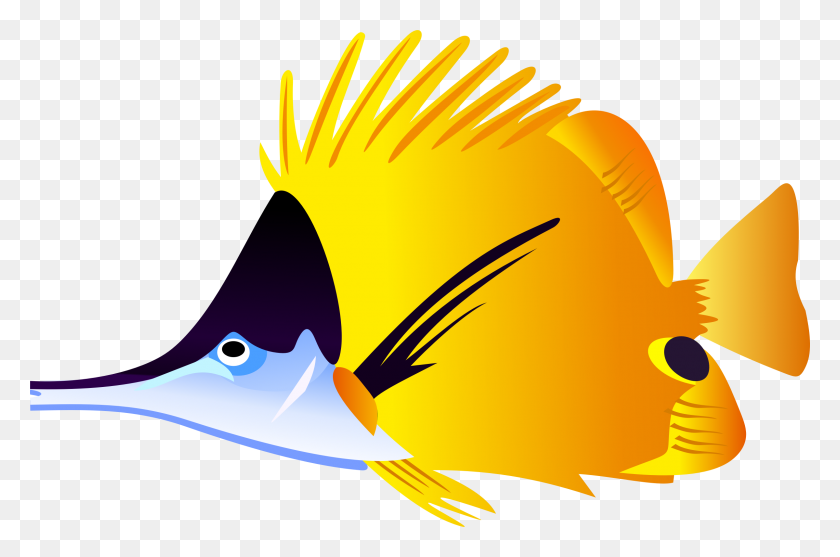 2400x1530 Tropical Fish Clipart Cartoon - Fishing Pole Clipart