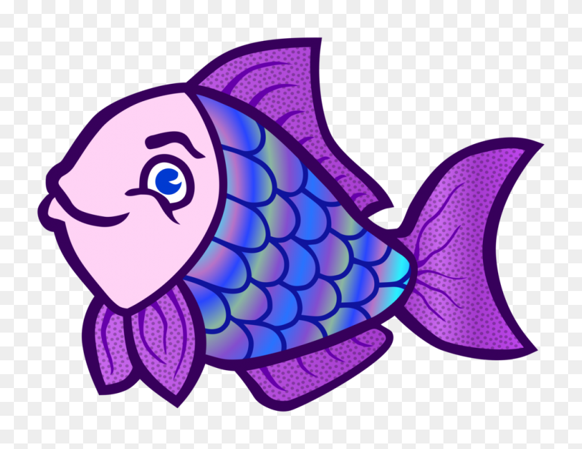 994x750 Цветной Аквариум Тропических Рыб - Фиолетовая Рыбка Клипарт