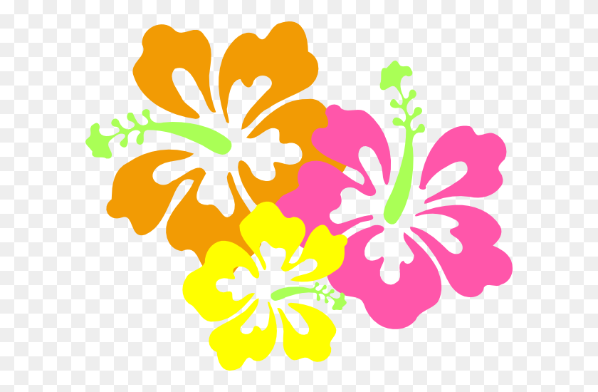 600x490 Бесплатные Гавайские Тропические Картинки Цветок Луау - Свинья Клипарт