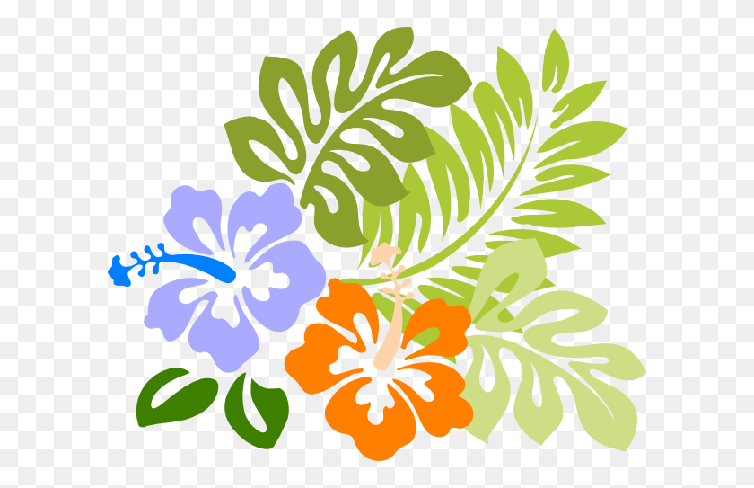 600x483 Бесплатные Гавайские Тропические Картинки, Гавайский Цветок, Гавайский Луау - Клипарт Для Вечеринки Луау