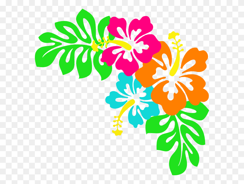 600x573 Tropical Leaves Clip Art Hibiscus Clip Art Tivaivai - Fiesta Flower Clipart