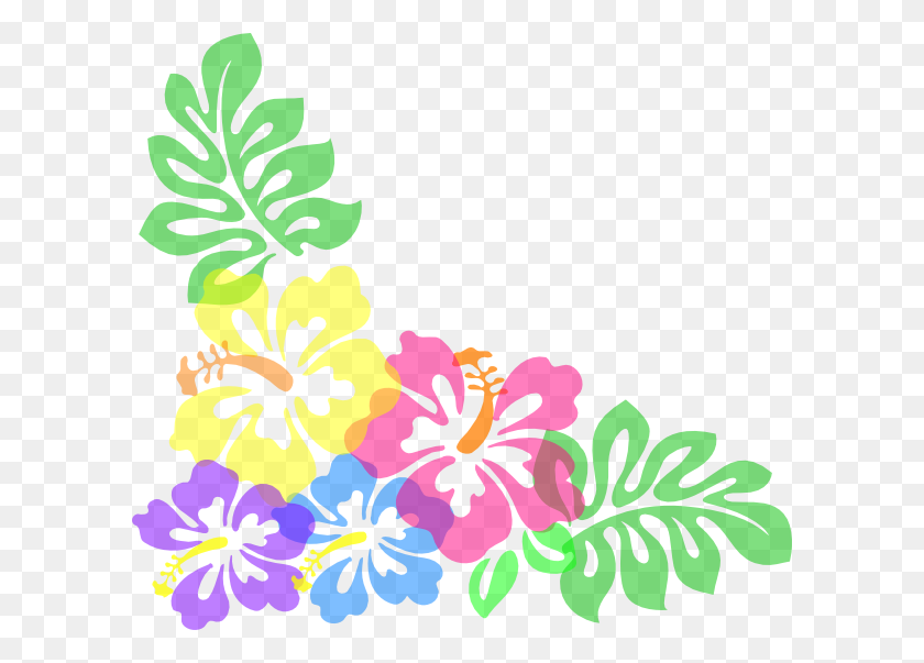 600x543 Тропический Луау Клипарт Гавайские Бесплатные Картинки - Гавайский Цветочный Клипарт